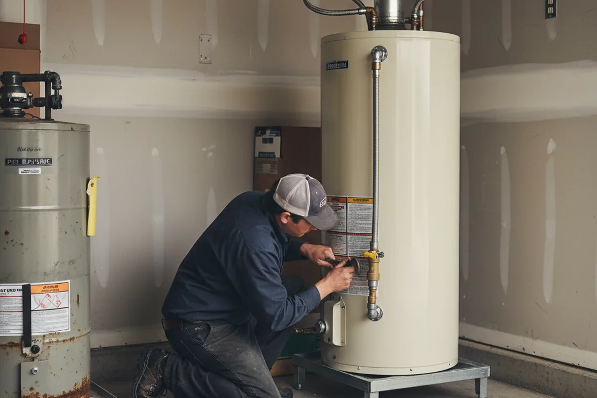 Water heater and shutoff valve replacement in Medway